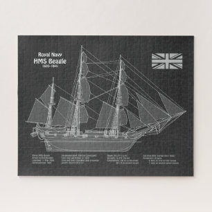 HMS Beagle Tall Ship - Schiffskopfdruck PBD Puzzle