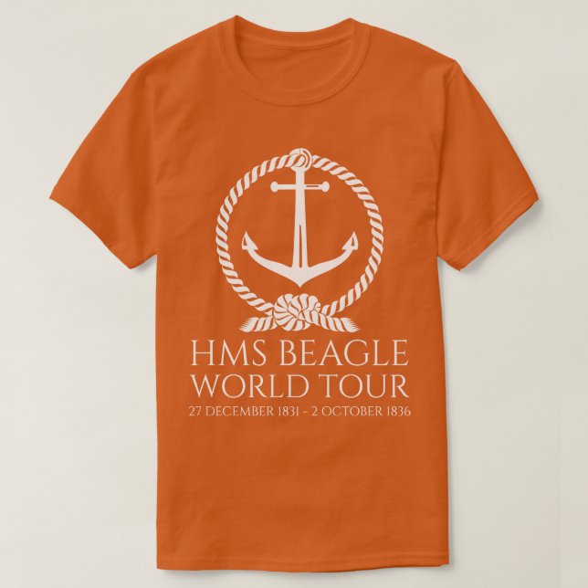HMS Beagle World Tour Charles Darwin English Histo T-Shirt (Design vorne)