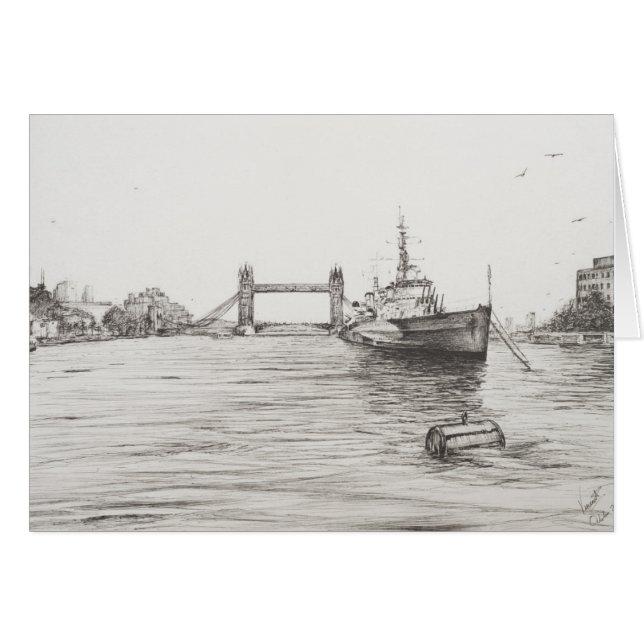 HMS Belfast an der Themse London.2006 (Vorderseite (Horizontal))