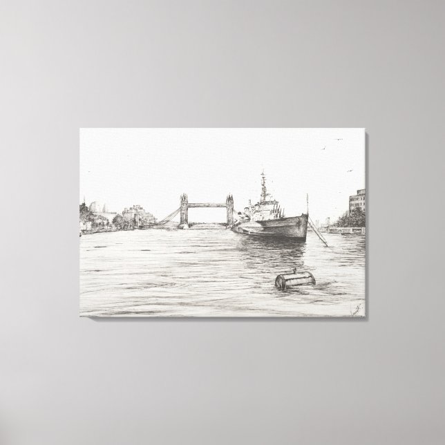 HMS Belfast an der Themse London.2006 Leinwanddruck (Vorderseite)