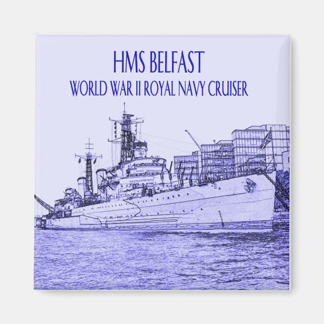 HMS Belfast Sketch Magnet (Vorne)