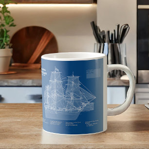 HMS Bounty - Pläne für den Schiffsbau ABD Kaffeetasse