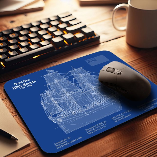 HMS Bounty - Pläne für den Schiffsbau ABD Mousepad (Von Creator hochgeladen)