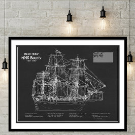 HMS Bounty - Pläne für den Schiffsbau - PD Fotodruck
