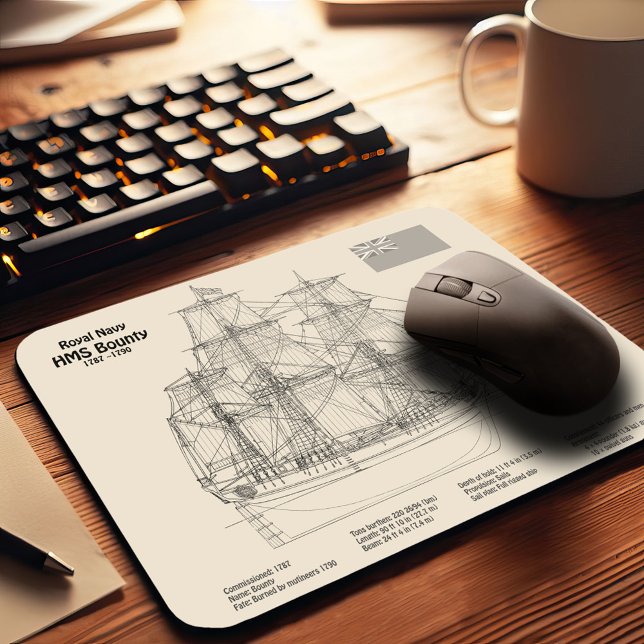 HMS Bounty - Pläne für ein Schiffskonzept SD Mousepad (Von Creator hochgeladen)