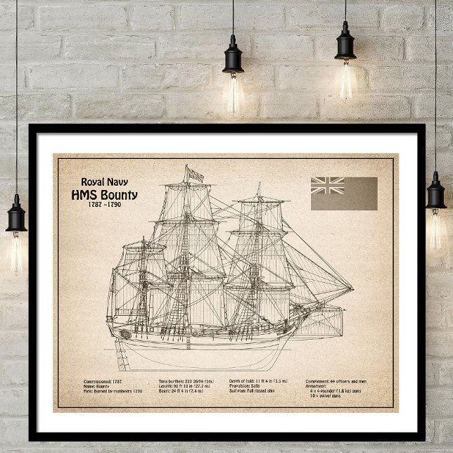 HMS Bounty - Pläne für ein Schiffskonzept SD Poster (Von Creator hochgeladen)