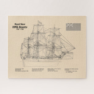 HMS Bounty - Pläne für ein Schiffskonzept SD Puzzle