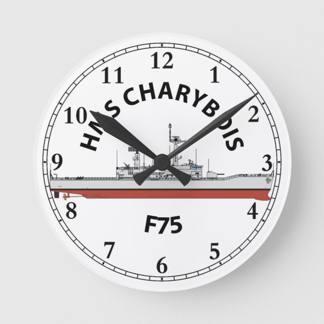 HMS CHARYBDIS - F75 - LEANDER ORIG RUNDE WANDUHR (Vorderseite)