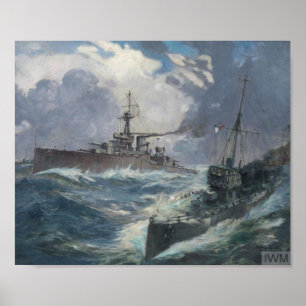 HMS Conqueror-Malerei Poster