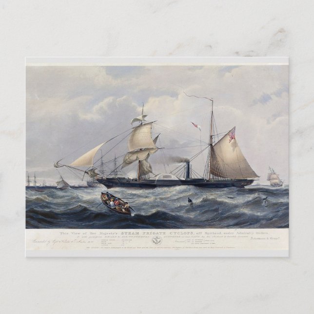 HMS Cyclops Frigate 1839 Postkarte (Vorderseite)