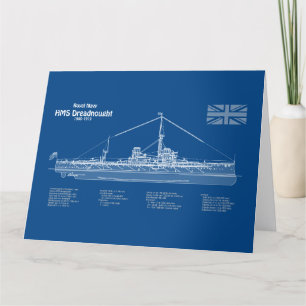 HMS Dreadnought - Ship Blueprint ABD Dankeskarte