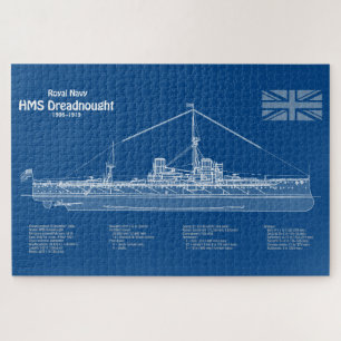 HMS Dreadnought - Ship Blueprint ABD Puzzle