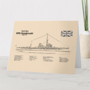 HMS Dreadnought - Ship Blueprint SD Dankeskarte
