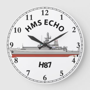 HMS ECHO - KLASSE VON ECHO - SEHR GROSSER SCHLOCK  GROßE WANDUHR