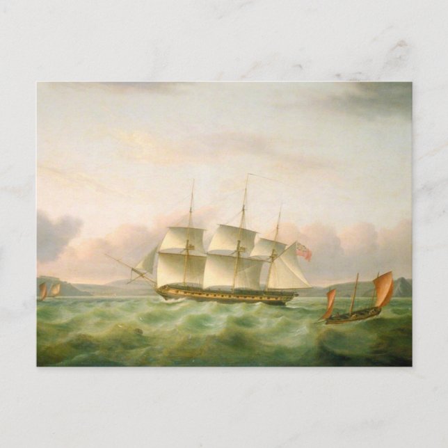 HMS Endymion off Plymouth von Thomas Luny Postkarte (Vorderseite)
