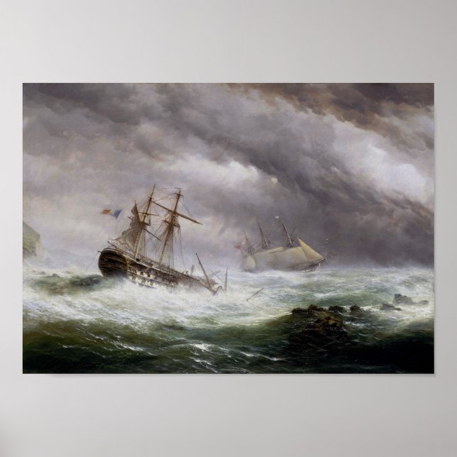 HMS Endymion Rettung eines französischen Zwei-Dece Poster (Vorne)