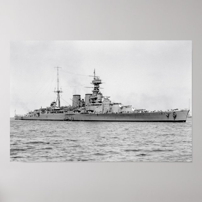 HMS Hood poster 16,5" x 11" (Vorne)