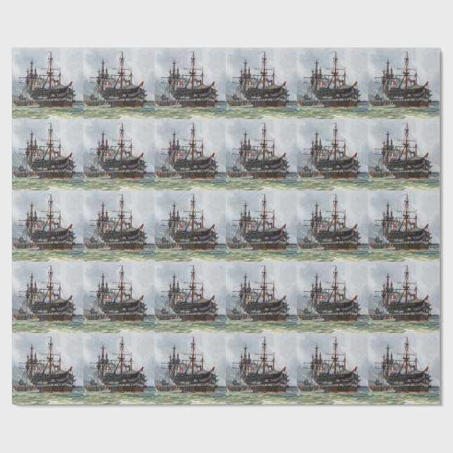 HMS Implacable ein 74-Kanonen-Schiff dritter Klass Geschenkpapier (Flach)