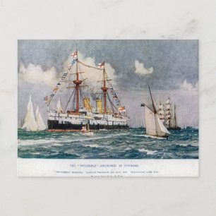 HMS Inflexible Panzerschiff Schlachtschiff 1876 Postkarte