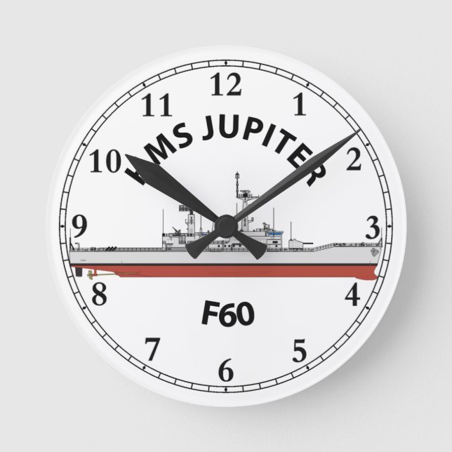 HMS JUPITER - F60 - LEANDER ORIG RUNDE WANDUHR (Vorderseite)