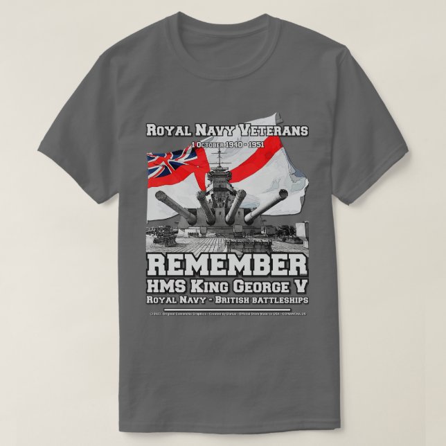 HMS King George Vclass Kriegsveterans T-Shirt (Design vorne)
