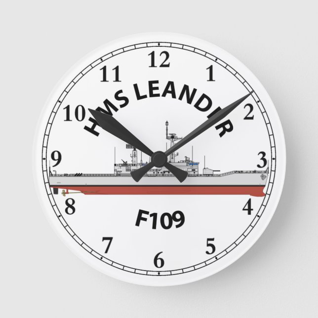 HMS LEANDER - F109 - LEANDER ORIG RUNDE WANDUHR (Vorderseite)
