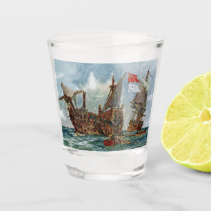 HMS Nottingham und Mars 1703 Schnapsglas