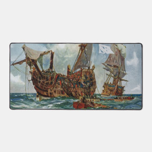 HMS Nottingham und Schlachtschiff Mars 1703 Schreibtischunterlage