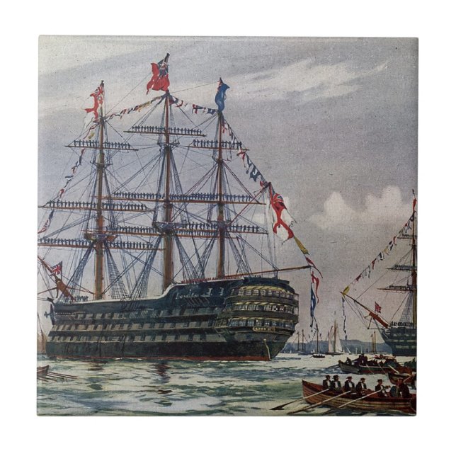 HMS Queen Battleship 1839 Fliese (Vorderseite)