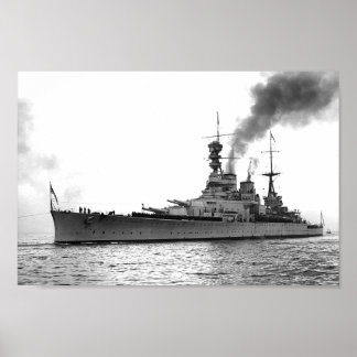 HMS Renown - Vintager Nautical Battlecruiser Poster