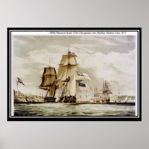 HMS Shannon und USS Chesapeake in Halifax Poster