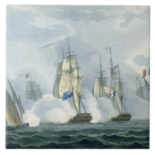 HMS Sirius, Kapitän Rowse, das ein französisches Fliese
