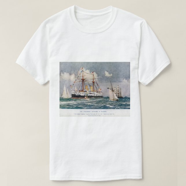 HMS Unflexible Eisenbahn-Schlachtung 1876 T-Shirt (Design vorne)