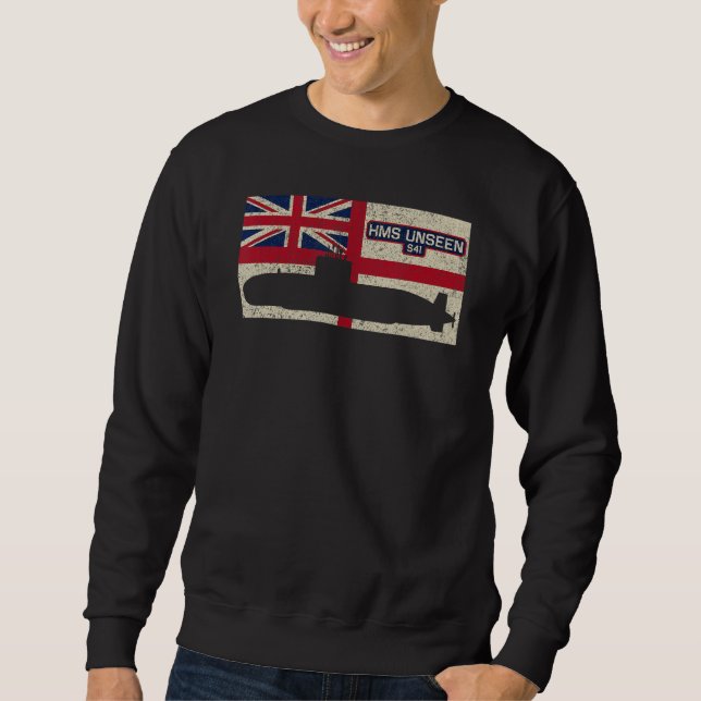 Hms Unseen S41 U-Boot Royal Navy Flag Sweatshirt (Vorderseite)