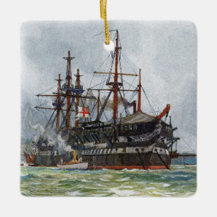 HMS Unversöhnlich ein Schiff mit 74 Kanonen und dr Keramikornament