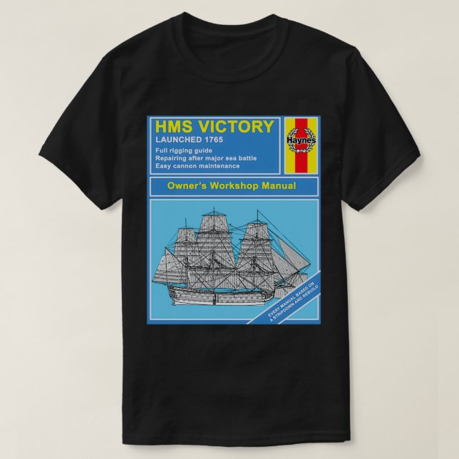 HMS Victory Mock Eigentümer manuelle Abdeckung T-Shirt (Design vorne)