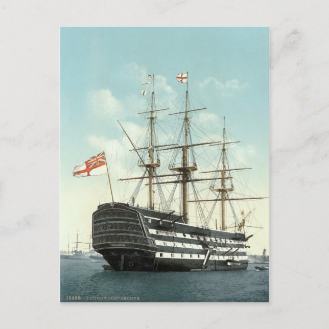 HMS Victory, Portsmouth, England c.1895 Postkarte (Vorderseite)