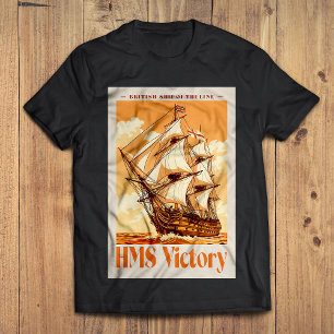 HMS Victory Poster Ikonisches britisches Liniensch T-Shirt