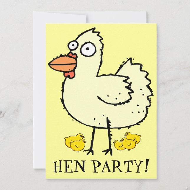 Hn Party! Einladung von Hühnern und Hühnern (Vorderseite)