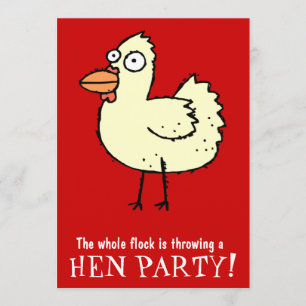 Hn Party! White Hen Junggeselinnen-Abschied Einlad Einladung