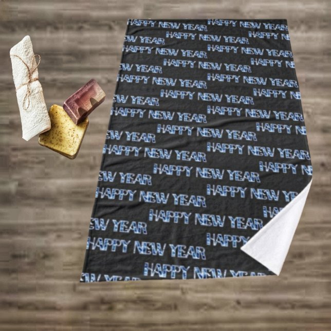 HNY-Blue Diamond Badehandtuch (Wrap up the old year, and wrap up into the New, with your elegant, HNY Blue Diamond Bath Towel!)