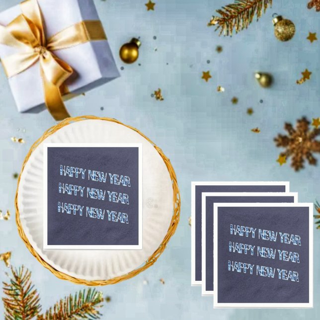 HNY-Blue Diamond Serviette (Set up your New Year's dining table, and Celebrate, with these HNY Blue Diamond Paper Napkins!)