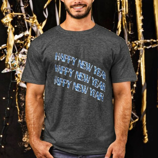 HNY-Blue Diamond T-Shirt (This HNY Blue Diamond T-Shirt in Charcoal Heather, celebrates your anticipation, of the New Year!)