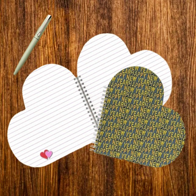HNY Yellow-Gld Spiral Notebook Notizbuch (Keep notes in the progressive New Year, in your HNY Yellow-Gld Notebook!)