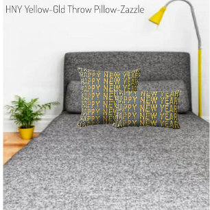 HNY Yellow-gld-Throw-Kissen Kissen