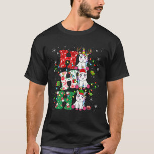 Ho3 Weihnachtslicht Weihnachtslicht Rentier Einhor T-Shirt