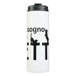Ho Bisogno Di Un Letto (con gatti neri) Thermosbecher