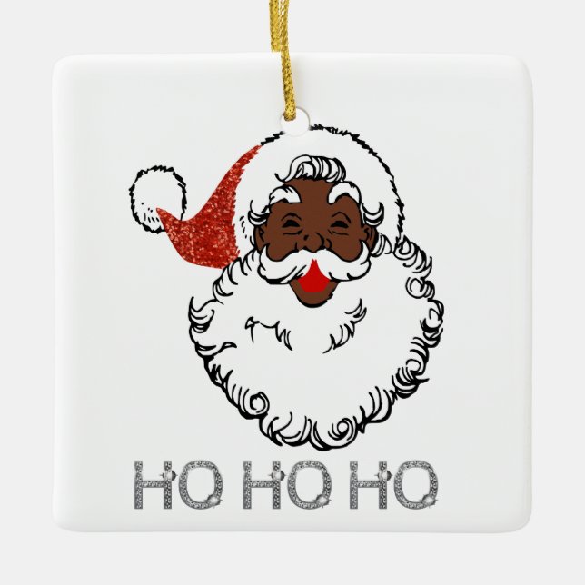 ho black santa keramikornament (Vorderseite)