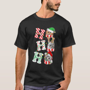 Ho Cats Lights Antlers Weihnachtsspass Pajama Matc T-Shirt