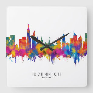 Ho Chi Minh City Vietnam Skyline Quadratische Wanduhr